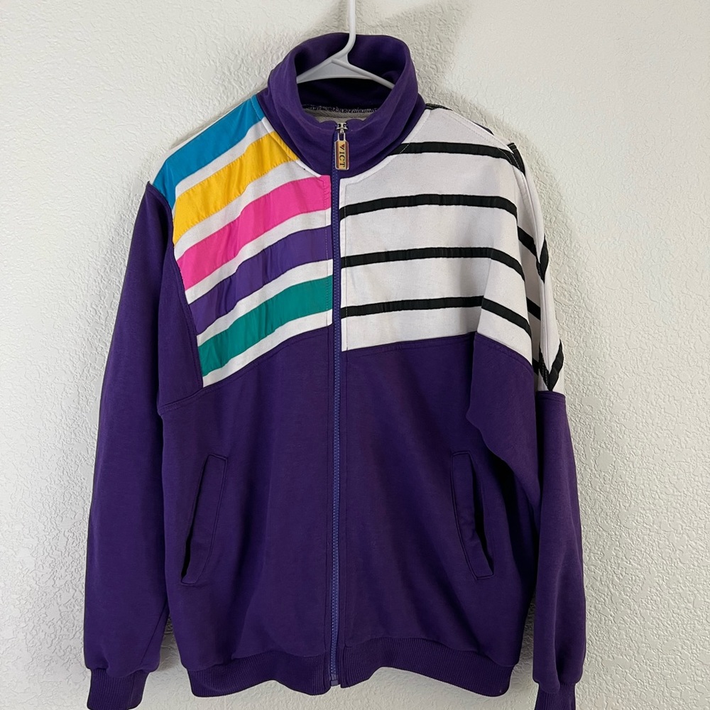 Vintage Colorblock Zip-Up Windbreaker Jacket Unisex Size Large